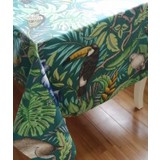 Fabric By Gülçin Fabric By GülçinKoton Yeşil Renkli Orman Desen Dikdörtgen Masa Örtüsü