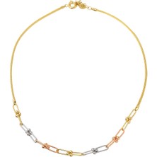 Tiffany Ataç Toplu Zincir Altın Gerdanlık