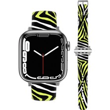 Cekuonline Apple Watch 1 2 3 4 6 7 Se 38 40 41 mm Popart Silikon Kordon - Retro Zebra