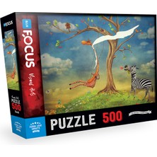 Blue Focus 500 Parça Puzzle - Zebra Love Giraffe (Zebranın Aşkı Zürafa)