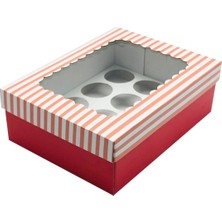 Feza Kutu 22X30X10 Pencere Kapaklı 12'li Cupcake Kutusu (10 Adet)