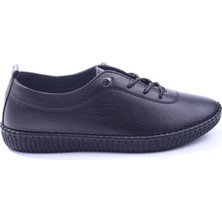 Voyager 7230 Kadın Günlük Hakiki Deri Siyah Ortopedik Ayakkabı