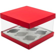 Feza Kutu Asetatlı 6'lı Cupcake Kutusu (10 Adet)