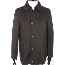 Jan Carlucci Kaşmir Regular Içi Kürklü Klasik Kaban Iç Kürkü ve Yakası Çıkabilir-Kahverengi