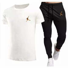 Amor Man Ter Tutmayan  Pamuk Göğüs Baskılı Kısa Kollu Yazlık Erkek Eşofman Takımı