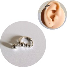 Bylin 925 Ayar Gümüş Boncuk Halka Piercing/küpe. Çap 6 mm
