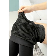 Mk Claws Siyah Içi Peluşlu Dikişsiz, Yumuşak Dokulu Yüksel Bel Toparlıyıcı Tayt