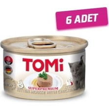 Tomi 6 Adet - Tomi Kıyılmış Tavuklu Tahılsız Yavru Kedi Konservesi 85 gr