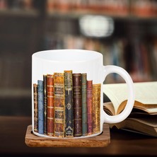 Kitaplı Hediye Vintage Kitap Temalı Kupa