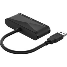 Lovıver 2 In 1 USB 3.0 Için HDMI VGA Adaptörü Ses Çıkışı ile 1080 P Dizüstü Bilgisayar Pc Siyah Için  (Yurt Dışından)