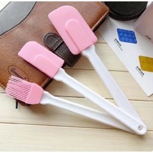 Ye Duo 3 Adet/takım Silikon Pişirme Aracı Set Spatula Fırçası Taşınabilir Barbekü Aracı Pembe Pasta Kazıyıcı Kolay Kaldırma Plastik Saplı Aletler (Yurt Dışından)