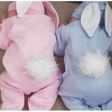 Arya Kids Erkek Bebek Ponponlu Şapkalı Sevimli Tavşan Tulum