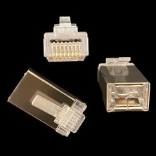 Guangdong Spirit 100 Adet RJ45 Korumalı Konnektör Cat6 Ağ RJ45 Konnektör Fişleri RJ45 Ethernet Kablosu Metal Korumalı 8 Hat Yuvası