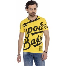 Cipo & Baxx CT635 V Yaka Basic Sarı T-Shirt