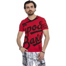 Cipo & Baxx CT635 V Yaka Basic Kırmızı T-Shirt