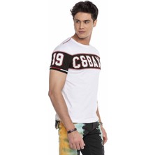 Cipo & Baxx CT631 Cbaxx Basic Beyaz Erkek T-Shirt