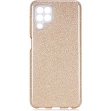 CoverZone Galaxy M22 Kılıf Simli Shining Silikon Gold