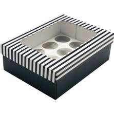 Feza Kutu 22X30X10 Pencere Kapaklı 12'li Cupcake Kutusu (10 Adet)