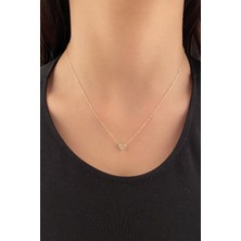 Fiyonk Kuyumculuk 14 Ayar Altın Taşlı Kalp Kolye 2