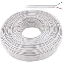 Powermaster Telefon Kablo 2'li Beyaz Flat Köken 100 Metre