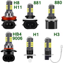 Just For U 1 Adet 6000K H1 881 880 H27 Kullanışlı 2016 LED Oto Anti Sis Lambası - Beyaz (Yurt Dışından)