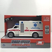 Adeland 2013000406000 Nıtro Speed 1:20 Polis Ambulans, Beyaz, Çok Renkli  Pedallı A