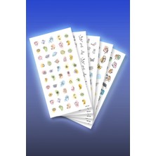 Artikel 5'li Tırnak Dövmesi Seti, Tırnak Sticker Seti, Nail Art, Tattoo