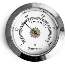 OEM Analog Higrometre Nem Ölçer Humidor Puro Kutusu Için Metal Çerçeve Beyaz 50MM