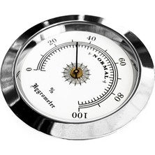 OEM Analog Higrometre Nem Ölçer Humidor Puro Kutusu Için Metal Çerçeve Beyaz 50MM