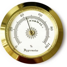 OEM Analog Higrometre Nem Ölçer Humidor Puro Kutusu Için Metal Çerçeve Sarı-Beyaz 50MM