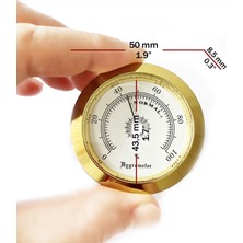 OEM Analog Higrometre Nem Ölçer Humidor Puro Kutusu Için Metal Çerçeve Sarı-Beyaz 50MM