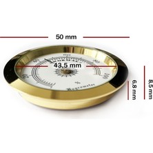 OEM Analog Higrometre Nem Ölçer Humidor Puro Kutusu Için Metal Çerçeve Sarı-Beyaz 50MM