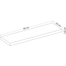 Minar Gizli Tutuculu Duvar Rafı 80 cm - P.beyaz