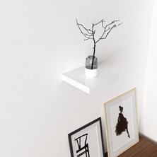 Minar Gizli Tutuculu Duvar Rafı 23 cm - P.beyaz