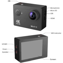 Laqaydükkan34 Angeleye KS-504 Authentic H9 4K Ultra Hd Wifi 2inç Aksiyon Kamera