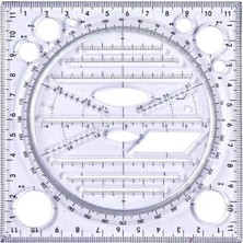 B Baosity Ofis Okulu Mavi Için Cetvel Geometrik Dönebilen Şablon Ölçüm Cetvel (Yurt Dışından)