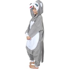 Yüsü Çocuk Kigurumi Sibirya Kurdu Kurt Kostümü Hayvan Kostümü