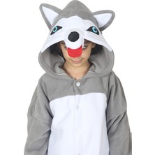 Yüsü Çocuk Kigurumi Sibirya Kurdu Kurt Kostümü Hayvan Kostümü