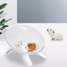 7 "rulo Hamster Spinner Egzersiz Tekerlek Platformu Sıçan Gerbil Küçük Pet Oyuncak Beyaz