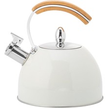 Kesoto 3l Paslanmaz Çelik Islık Stopetop / Indüksiyon Kettle W / Kolu Beyaz (Yurt Dışından)