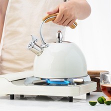 Kesoto 3l Paslanmaz Çelik Islık Stopetop / Indüksiyon Kettle W / Kolu Beyaz (Yurt Dışından)