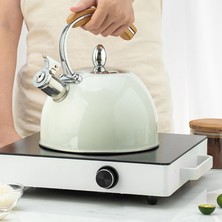 Kesoto 3l Paslanmaz Çelik Islık Stopetop / Indüksiyon Kettle W / Kolu Beyaz (Yurt Dışından)