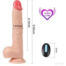 Trendmağaza Dildo Series Hallen Uzaktan Kumanda Hareketli Natural Dildo 23 cm