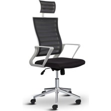 Asbir Rigel Ceo Siyah Fileli Başlıklı Çalışma Koltuğu Ofis Sandalyesi