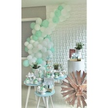 Best Parti 100 Adet Su Yeşil Beyaz Balon ve Balon Zinciri