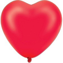 Best Parti Kalp Şekilli Kırmızı Pastel Balon 50 Adet