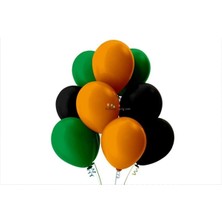 Best Parti Açık Yeşil-Siyah-Turuncu Pastel Soft Balon 50 Adet + 5 mt Balon Zinciri
