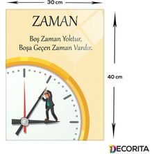 Decorita Okul | Cam Tablo | Saat ve Zaman| 30cm x 40cm