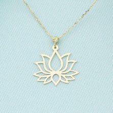 İryum 14K Altın Lotus Çiçeği Kolye  4N37026