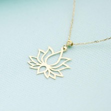 İryum 14K Altın Lotus Çiçeği Kolye  4N37026